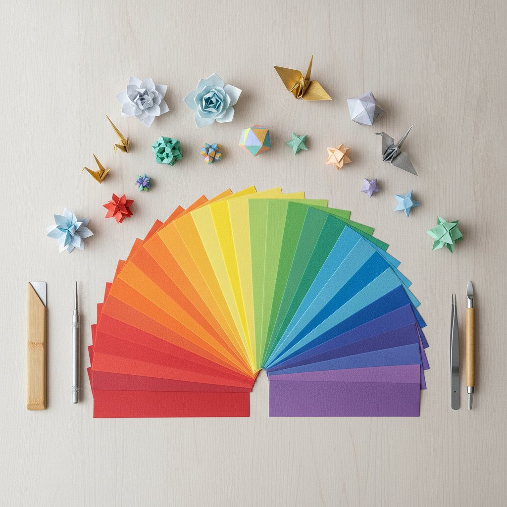 Students learning paper folding techniques